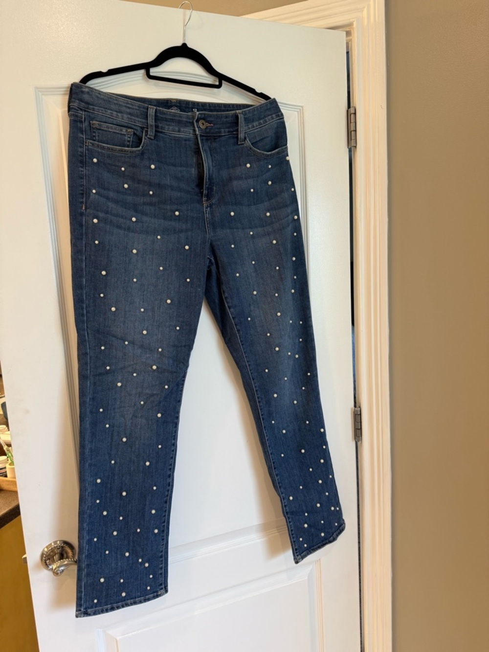 St. John's Bay Dark Blue Jeans with Pearl Accents